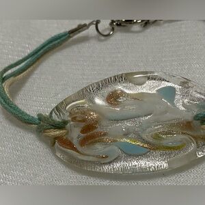 🇮🇹Gold & silver MURANO GLASS Elegant Multicolor Pendant Necklace